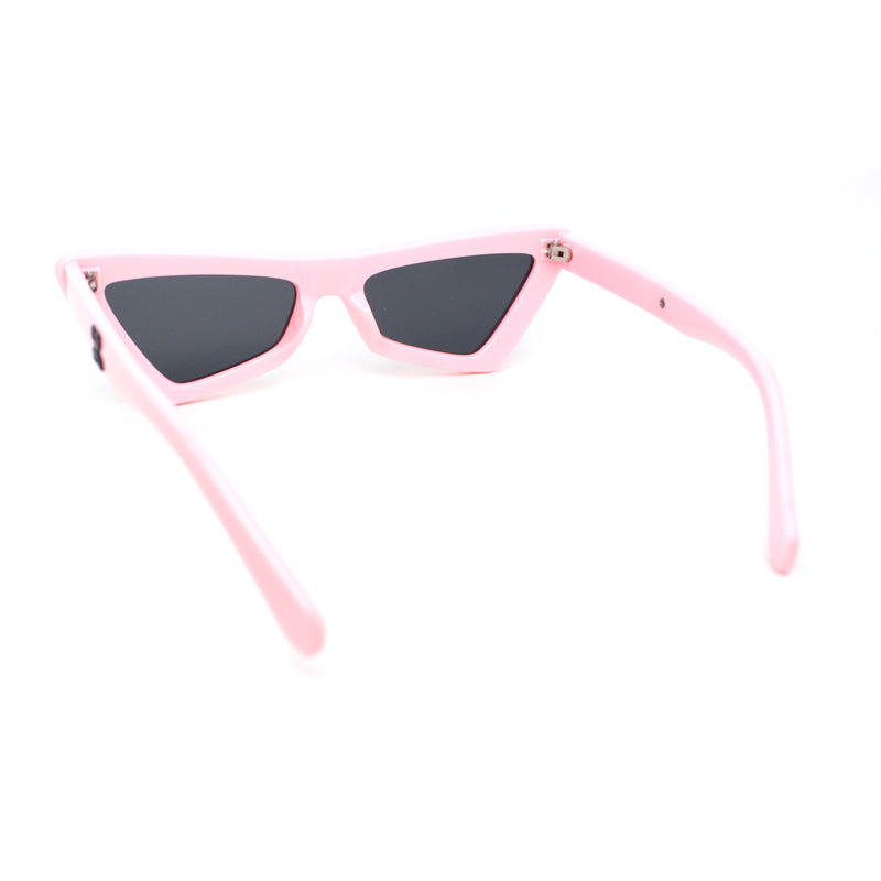 Beveled Squared Geometric 2-tone Triangular Cat Eye Plastic Sunglasses