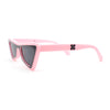 Beveled Squared Geometric 2-tone Triangular Cat Eye Plastic Sunglasses