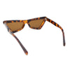 Beveled Squared Geometric 2-tone Triangular Cat Eye Plastic Sunglasses