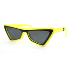 Beveled Squared Geometric 2-tone Triangular Cat Eye Plastic Sunglasses