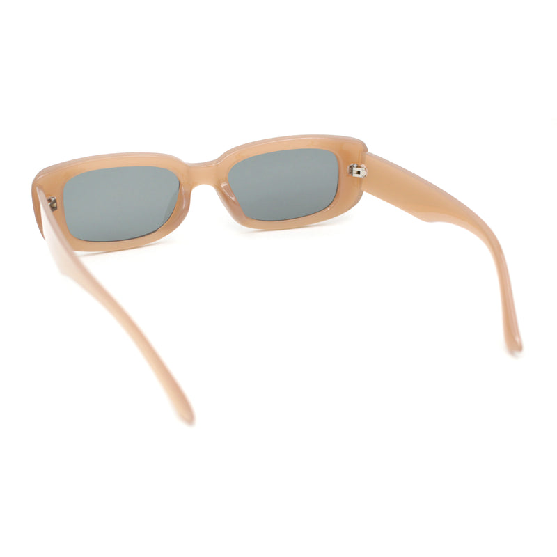 Iconic Mod Rounded Rectangular Minimal Plastic Sunglasses