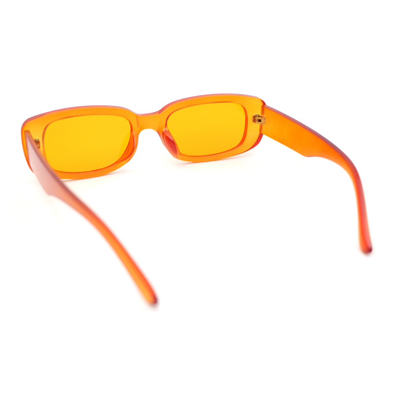 Iconic Mod Rounded Rectangular Minimal Plastic Sunglasses