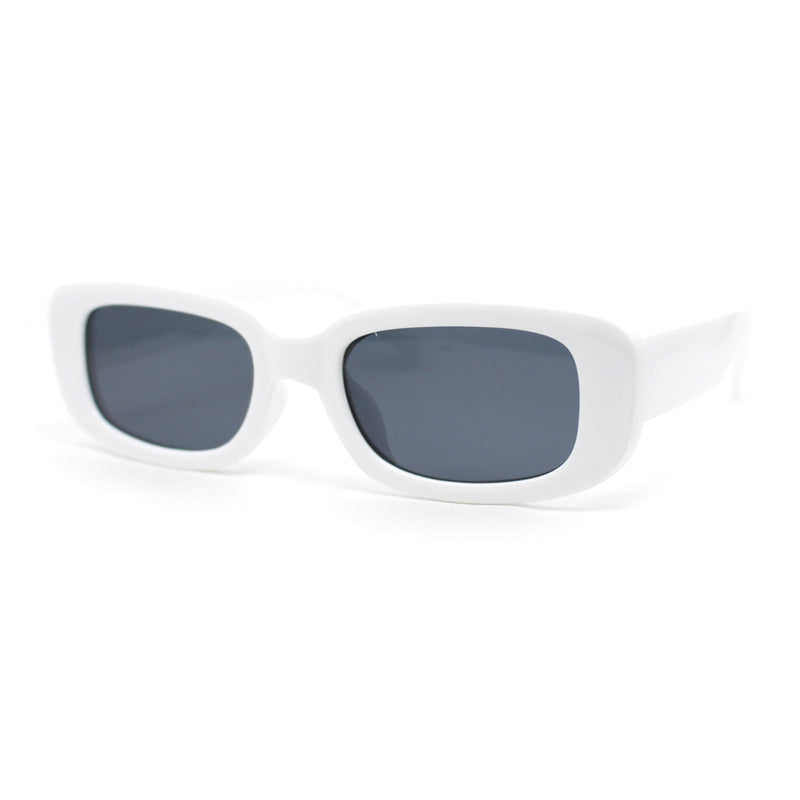 Iconic Mod Rounded Rectangular Minimal Plastic Sunglasses