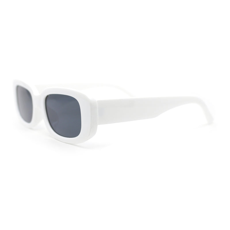 Iconic Mod Rounded Rectangular Minimal Plastic Sunglasses