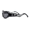 Mens Unique Elabroate Futuristic Wrap Around Sport Plastic Sunglasses