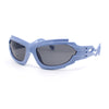 Mens Unique Elabroate Futuristic Wrap Around Sport Plastic Sunglasses