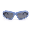 Mens Unique Elabroate Futuristic Wrap Around Sport Plastic Sunglasses