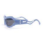 Mens Unique Elabroate Futuristic Wrap Around Sport Plastic Sunglasses