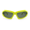 Mens Unique Elabroate Futuristic Wrap Around Sport Plastic Sunglasses