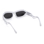 Mens Unique Elabroate Futuristic Wrap Around Sport Plastic Sunglasses