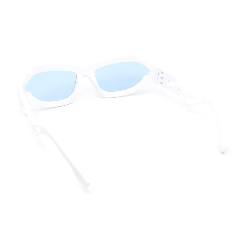 Mens Unique Elabroate Futuristic Wrap Around Sport Plastic Sunglasses