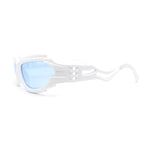 Mens Unique Elabroate Futuristic Wrap Around Sport Plastic Sunglasses