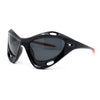 Mens Large Coverage Aerodynamic Vented Thick Plastic Wrap Sport Sunglasses