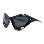 Mens Large Coverage Aerodynamic Vented Thick Plastic Wrap Sport Sunglasses