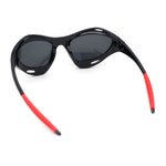 Mens Large Coverage Aerodynamic Vented Thick Plastic Wrap Sport Sunglasses