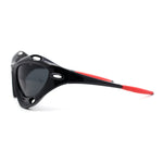 Mens Large Coverage Aerodynamic Vented Thick Plastic Wrap Sport Sunglasses