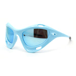 Mens Large Coverage Aerodynamic Vented Thick Plastic Wrap Sport Sunglasses