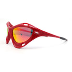 Mens Large Coverage Aerodynamic Vented Thick Plastic Wrap Sport Sunglasses