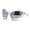 Mens Large Coverage Aerodynamic Vented Thick Plastic Wrap Sport Sunglasses