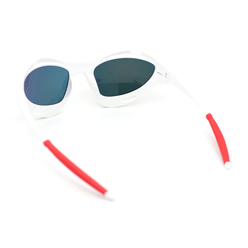 Mens Large Coverage Aerodynamic Vented Thick Plastic Wrap Sport Sunglasses