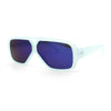 Double Bridge Flat Top Mafia Racer Rectangular Plastic Sunglasses