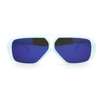 Double Bridge Flat Top Mafia Racer Rectangular Plastic Sunglasses