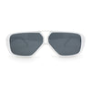 Double Bridge Flat Top Mafia Racer Rectangular Plastic Sunglasses