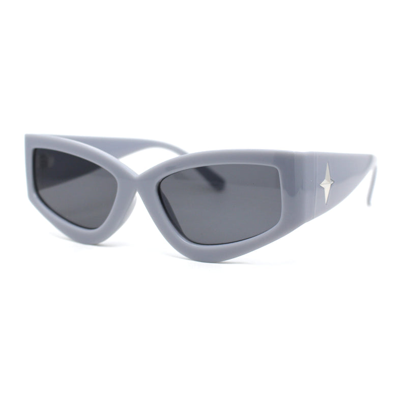 Womens Thick Temple Retro Cat Eye Plastic Diva Fashion Sunglasses