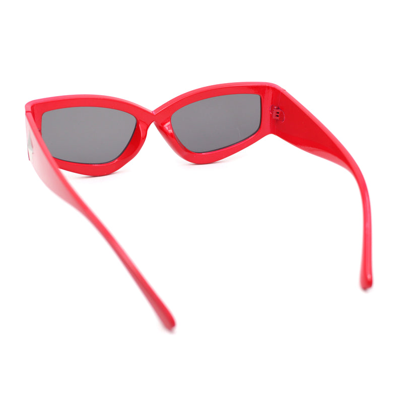 Womens Thick Temple Retro Cat Eye Plastic Diva Fashion Sunglasses