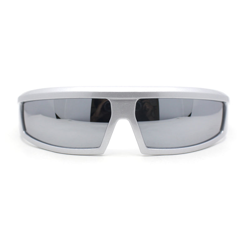Robotic Futurism Streamline Wrap Arm Rectangular Plastic Sunglasses