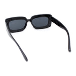 Trendy Hipster Thick Plastic Narrow Rectangle Minimal Fashion Sunglasses