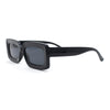 Trendy Hipster Thick Plastic Narrow Rectangle Minimal Fashion Sunglasses