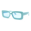 Trendy Hipster Thick Plastic Narrow Rectangle Minimal Fashion Sunglasses