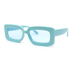 Trendy Hipster Thick Plastic Narrow Rectangle Minimal Fashion Sunglasses