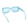 Trendy Hipster Thick Plastic Narrow Rectangle Minimal Fashion Sunglasses