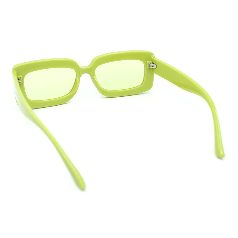 Trendy Hipster Thick Plastic Narrow Rectangle Minimal Fashion Sunglasses