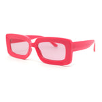 Trendy Hipster Thick Plastic Narrow Rectangle Minimal Fashion Sunglasses