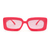 Trendy Hipster Thick Plastic Narrow Rectangle Minimal Fashion Sunglasses