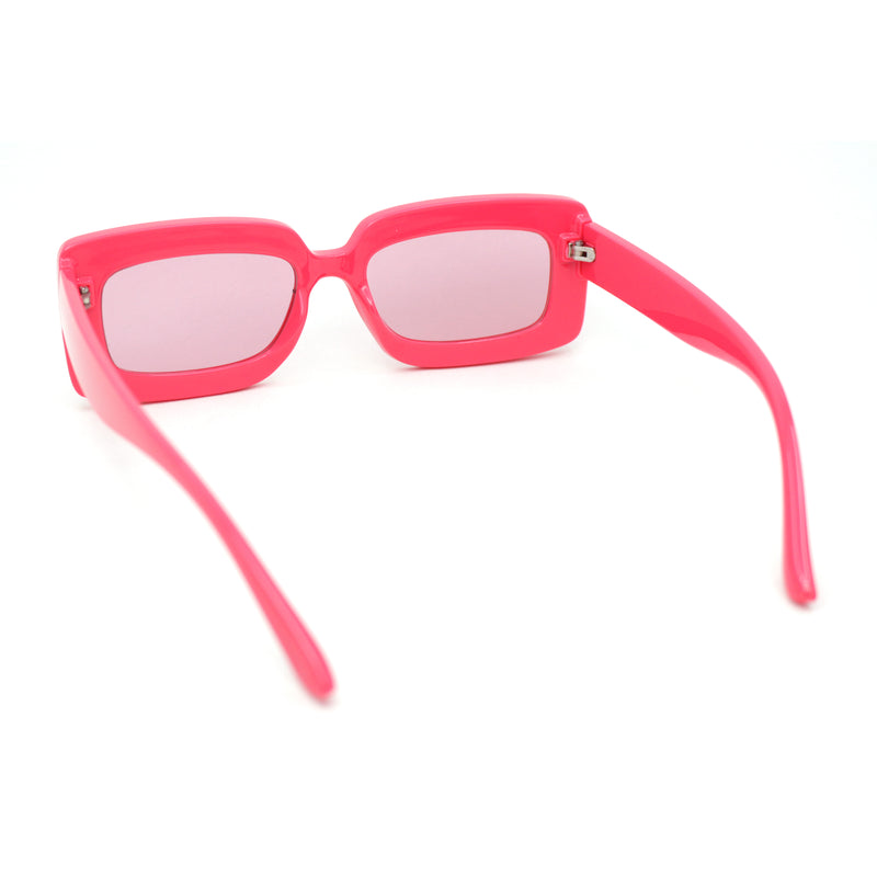 Trendy Hipster Thick Plastic Narrow Rectangle Minimal Fashion Sunglasses