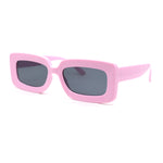 Trendy Hipster Thick Plastic Narrow Rectangle Minimal Fashion Sunglasses