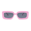 Trendy Hipster Thick Plastic Narrow Rectangle Minimal Fashion Sunglasses