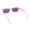 Trendy Hipster Thick Plastic Narrow Rectangle Minimal Fashion Sunglasses