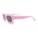 Trendy Hipster Thick Plastic Narrow Rectangle Minimal Fashion Sunglasses