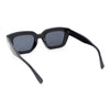 Modern Vintage Style Beveled Horn Rim Hipster Plastic Rectangular Sunglasses