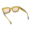 Modern Vintage Style Beveled Horn Rim Hipster Plastic Rectangular Sunglasses