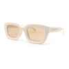 Modern Vintage Style Beveled Horn Rim Hipster Plastic Rectangular Sunglasses