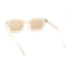 Modern Vintage Style Beveled Horn Rim Hipster Plastic Rectangular Sunglasses