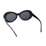 Womens Iridescent Rose Flower Stud Oval Mod Fashion Sunglasses