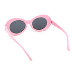 Womens Iridescent Rose Flower Stud Oval Mod Fashion Sunglasses