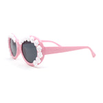 Womens Iridescent Rose Flower Stud Oval Mod Fashion Sunglasses